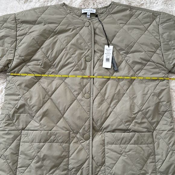Michael Stars Sonnet Snap-Front Quilted Coat Light Olive Size 1X - Picture 7 of 11
